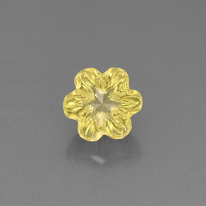 Cuarzo Limón natural de 3.66 ct, Corte Flor, Transparente