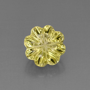Cuarzo amarillo natural de 7,42 ct, corte flor, transparente
