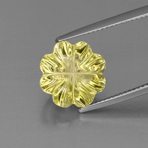 Cuarzo amarillo natural de 7,42 ct, corte flor, transparente