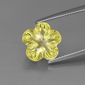 Cuarzo amarillo natural de 6,69 ct, corte flor, transparente