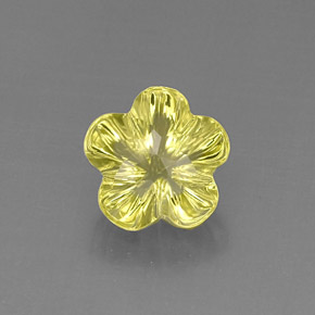 Cuarzo amarillo natural de 6,69 ct, corte flor, transparente