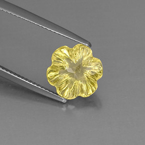 Cuarzo amarillo natural de 3,40 ct, corte flor, transparente