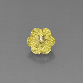 Cuarzo amarillo natural de 2,67 ct, corte flor, transparente
