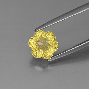 Cuarzo amarillo natural de 2,67 ct, corte flor, transparente