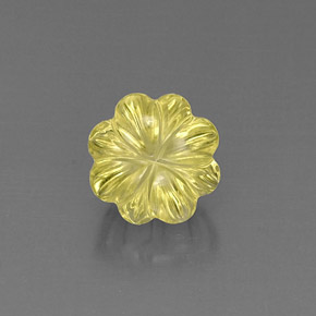 Cuarzo amarillo natural de 6,10 ct, corte flor, transparente