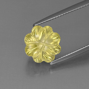 Cuarzo amarillo natural de 6,10 ct, corte flor, transparente