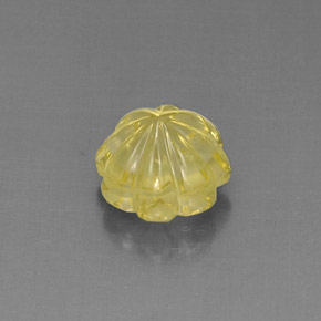 Cuarzo amarillo natural de 6,10 ct, corte flor, transparente