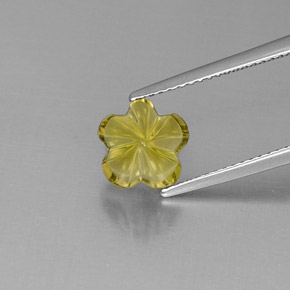 Cuarzo amarillo natural de 2,52 ct, corte flor, transparente