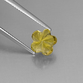 Cuarzo amarillo natural de 2,52 ct, corte flor, transparente