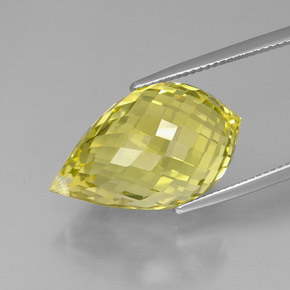 Cuarzo Limón natural de 22.69 ct, Corte Briolette, VVS-VS