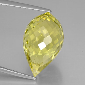Cuarzo amarillo natural de 24,29 ct, briolette, VVS-VS