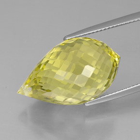Cuarzo amarillo natural de 24,29 ct, briolette, VVS-VS