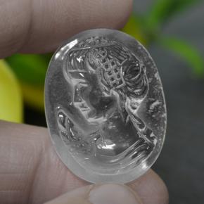 Cuarzo blanco natural de 24,34 ct, forma elegante, transparente
