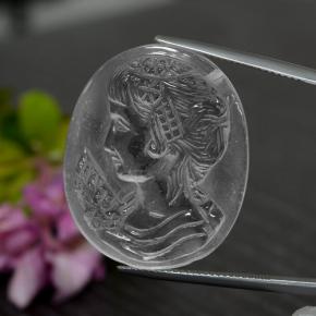 Cuarzo blanco natural de 33,01 ct, forma elegante, transparente