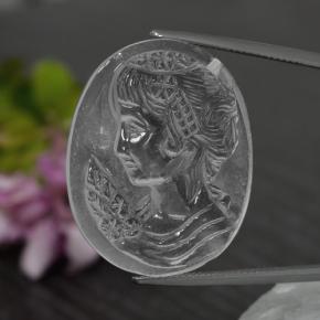 Cuarzo blanco natural de 33,01 ct, forma elegante, transparente