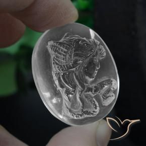 Cuarzo Blanco claro natural de 34.86 ct, Ovalada, Transparente