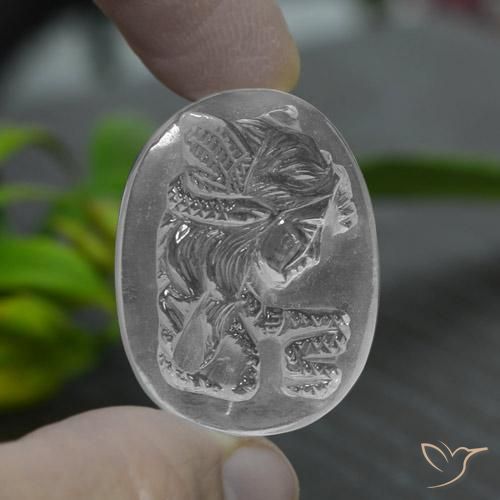 Cuarzo blanco natural de 39,50 ct, forma elegante, transparente