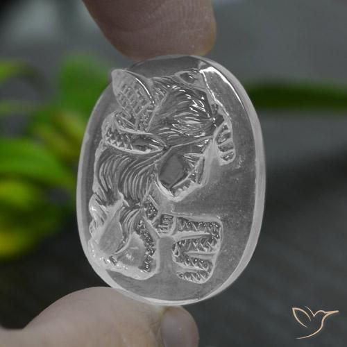 Cuarzo blanco natural de 39,50 ct, forma elegante, transparente