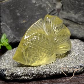 Cuarzo amarillo natural de 60,55 ct, forma elegante, transparente