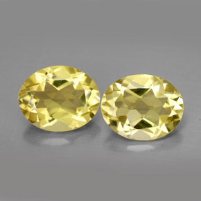 Gemas de cuarzo amarillo natural de  ct, corte óvalo, VVS