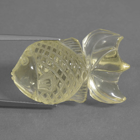 Cuarzo amarillo natural de 37,03 ct, forma elegante, transparente