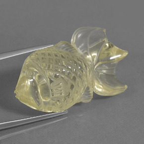 Cuarzo amarillo natural de 37,03 ct, forma elegante, transparente