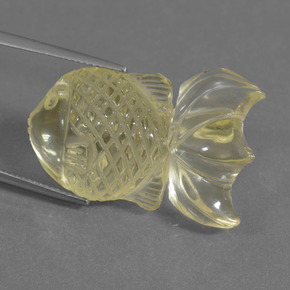 Cuarzo amarillo natural de 37,03 ct, forma elegante, transparente