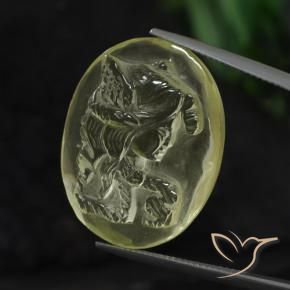 Cuarzo Amarillo claro natural de 30.11 ct, Ovalada, Transparente
