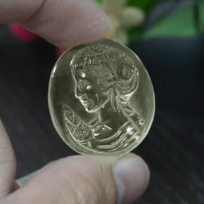 Cuarzo Amarillo claro natural de 30.49 ct, Corte Óvalo, Transparente