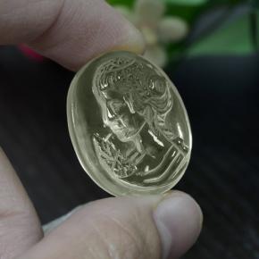 Cuarzo Amarillo claro natural de 30.49 ct, Corte Óvalo, Transparente