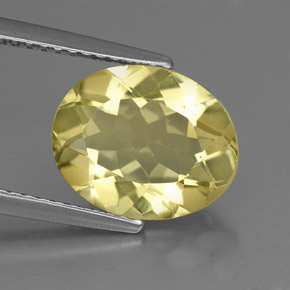 Cuarzo amarillo natural de 3,09 ct, corte óvalo, VS