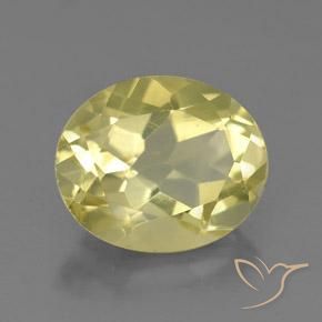 Cuarzo Amarillo muy pálido natural de 3.49 ct, Ovalada, VVS-VS