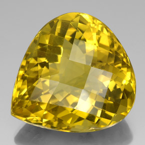 Cuarzo amarillo natural de 125,20 ct, en forma de pera, VVS