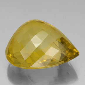 Cuarzo amarillo natural de 125,20 ct, en forma de pera, VVS