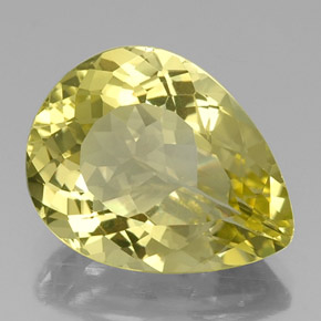 Cuarzo amarillo natural de 12,39 ct, en forma de pera, VVS