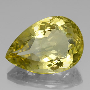 Cuarzo amarillo natural de 21,43 ct, en forma de pera, VS