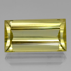 Cuarzo Limón natural de 27.73 ct, Corte Baguette, VVS
