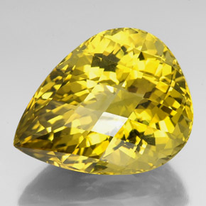 Cuarzo Limón natural de 92.11 ct, En forma de pera, VVS