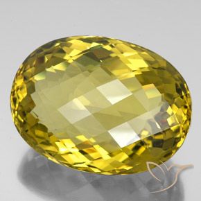 Cuarzo Amarillo púrpura natural de 123.15 ct, Ovalada, IF