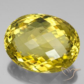 Cuarzo Amarillo vivo natural de 100.70 ct, Ovalada, VVS