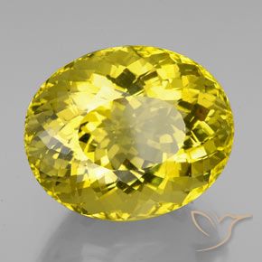 Cuarzo Amarillo oscuro medio natural de 94.11 ct, Ovalada, VVS