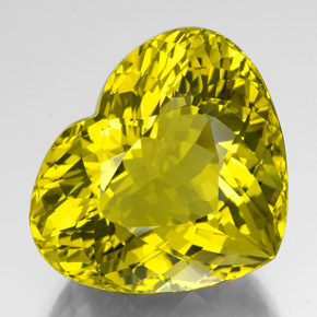 Cuarzo Limón natural de 127.15 ct, Forma de corazón, VVS