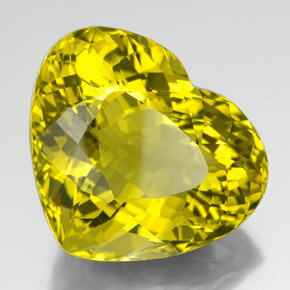 Cuarzo Limón natural de 127.15 ct, Forma de corazón, VVS