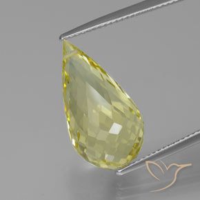 13.13ct Natural Amarillo claro Cuarzo, Corte Briolette, VVS