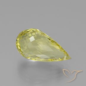 Cuarzo Amarillo claro natural de 13.13 ct, Corte Briolette, VVS
