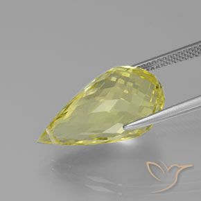Cuarzo Amarillo claro natural de 13.13 ct, Corte Briolette, VVS