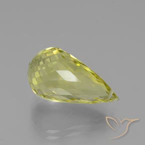 Cuarzo Amarillo claro natural de 12.58 ct, Corte Briolette, VVS