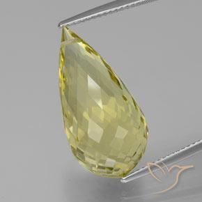 17.36ct Natural Amarillo claro Cuarzo, Corte Briolette, VVS-VS