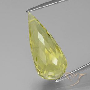 Cuarzo Amarillo claro natural de 17.36 ct, Corte Briolette, VS