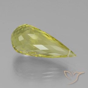 Cuarzo Amarillo claro natural de 17.36 ct, Corte Briolette, VS